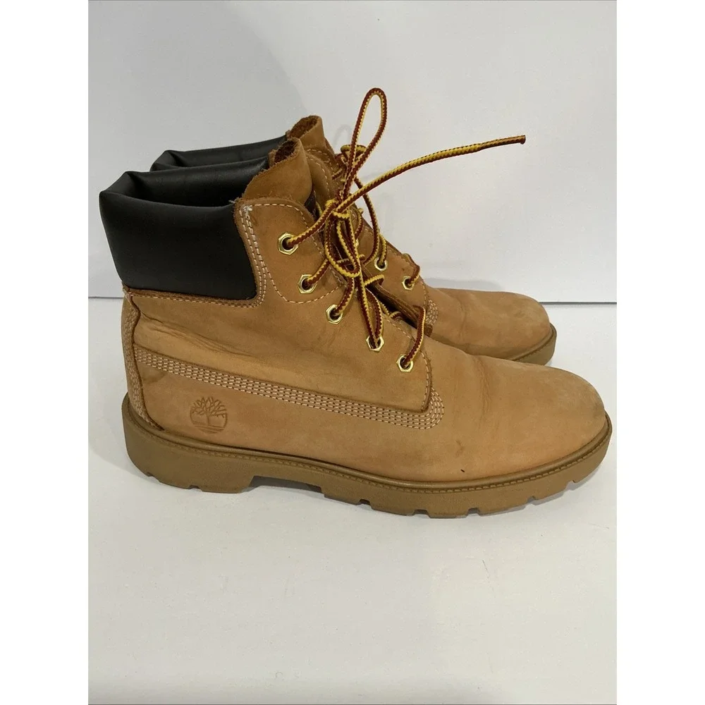 Timberland Boys 5.5M Classic Waterproof Work Boots - Wheat Nubuck Leather